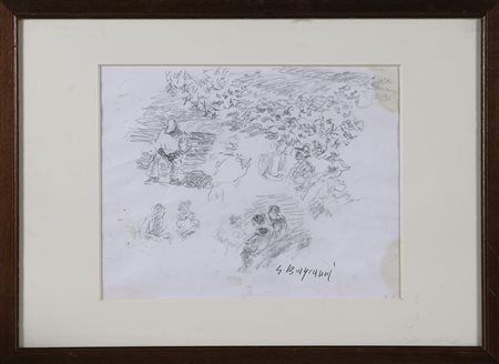 BORGIANNI GUIDO (1915 - 2011) Senza titolo. Matita su carta. Cm 32,00 x...