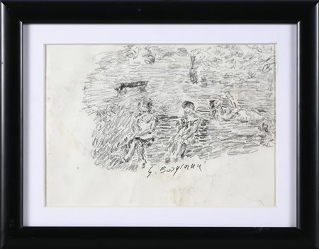 BORGIANNI GUIDO (1915 - 2011) Senza titolo. Matita su carta. Cm 30,00 x...