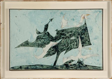 DOVA GIANNI (1925 - 1991) Senza titolo. Tecnica mista su carta su tela. Cm...