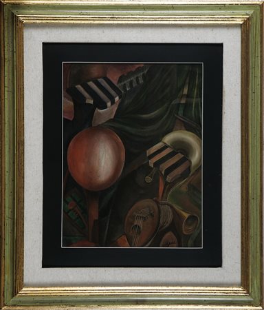 ANONIMO Senza titolo. Olio su cartone. Cm 30,00 x 40,00. Firma Miguel in...