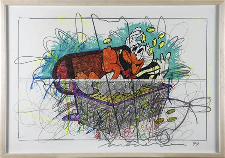 MANERA ENRICO (n. 1947) Senza titolo. 1999. Tecnica mista su carta. Cm 100,00...