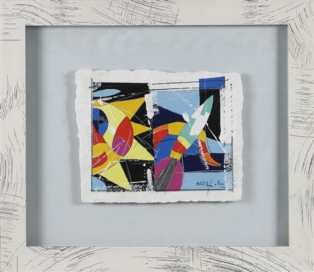 NESPOLO UGO (n. 1941) Senza titolo. Tecnica mista su carta. Cm 32,00 x 26,00....