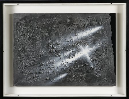 FINZI ENNIO (n. 1931) Metalloide luce. 1985. Tecnica mista su tela. Cm 68,00...