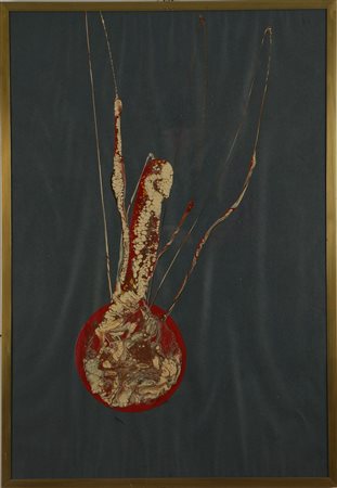 RAMUCCIK Gamberetto. Tempera su carta. Cm 70,00 x 100,00. . Cornice presente