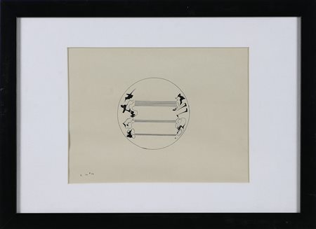 JANNINI ERNESTO (n. 1950) Senza titolo. 1992. China su carta. Cm 32,00 x...