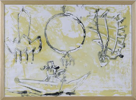 BERTO GIAN PAOLO (n. 1940) Senza titolo. Tecnica mista su carta. Cm 70,00 x...