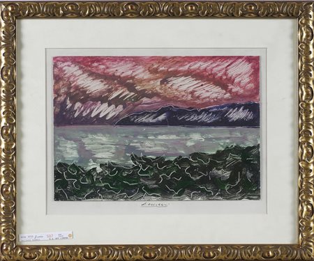 RACCAGNI ANDREA (1921 - 2005) Senza titolo. Tecnica mista su carta. Cm 35,50...