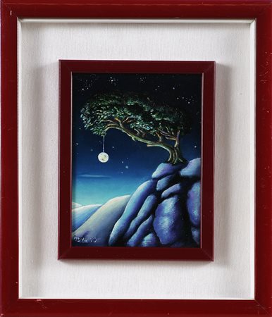 Senza titolo. 1990. Olio su cartone. Cm 15,00 x 20,00. Firma e anno in basso...