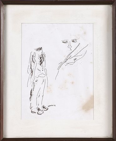 Senza titolo. 1972. Inchiostro su carta. Cm 18,00 x 24,00. Firma e anno in...