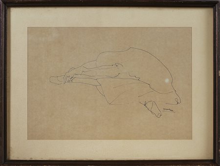 BRUNO TADDEO (n. 1935) Ritratto di Roxana Bettina. 1977. Inchiostro su carta....