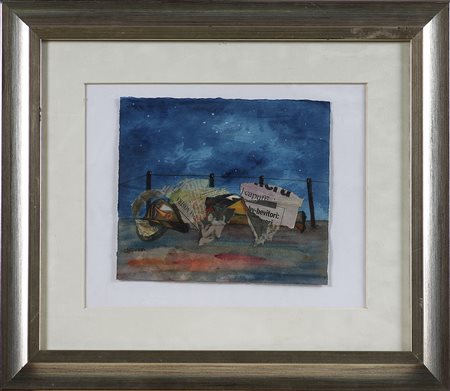 DUZZI CHIARA (n. 1955) Senza titolo. Tecnica mista e collage su carta. Cm...