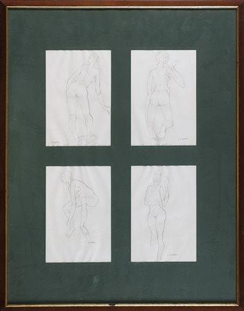 RENATO VARESE (n. 1926) Senza titolo (n.4 opere). Matita su carta. Cm 16,00 x...