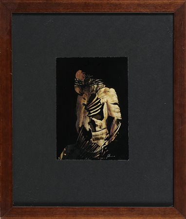 Scomposizione della personalità. Tecnica mista su carta. Cm 17,00 x 24,00....