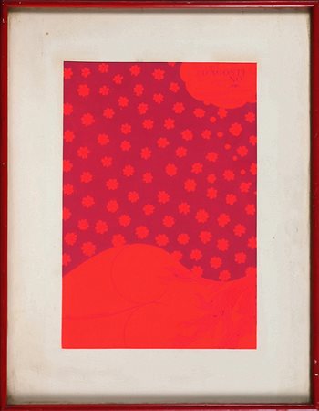 Senza titolo. Tecnica mista su carta. Cm 20,00 x 30,00. Firma in basso a...