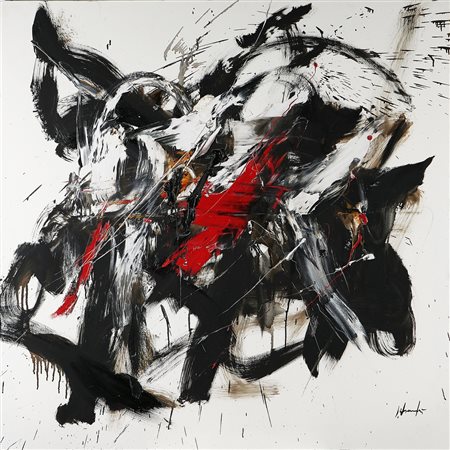 FORMICHETTI SILVIO (n. 1969) Senza titolo. Olio su tela . Cm 100,00 x 100,00....