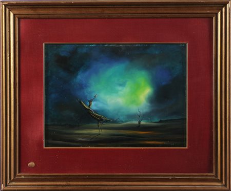 ANONIMO Piante strane. 1962. Olio su faesite. Cm 40,00 x 30,00. Firma...