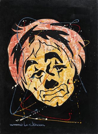 BELLINI NINO (n. 1936) Maschera. Tecnica mista su tela. Cm 60,00 x 90,00 x...