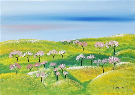 RAGGETTI ANTONIO Senza titolo. Olio su tela . Cm 70,00 x 50,00. Firma in...