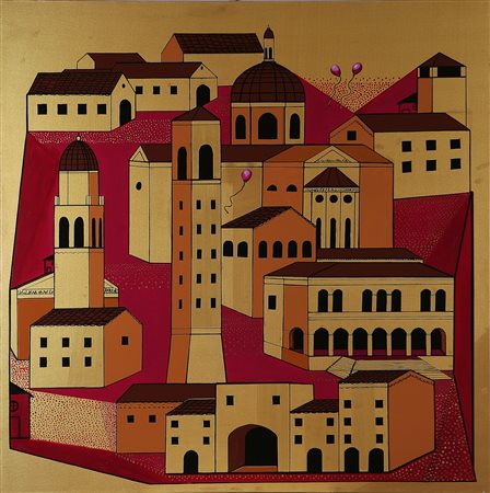 SIMONI DANIELE Senza titolo. 2009. Olio su tela . Cm 100,00 x 100,00. Al...