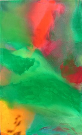 BRESSAN ITALO (n. 1950) Verde - Sporco. 1990. Olio su tela . Cm 120,00 x 200,00.