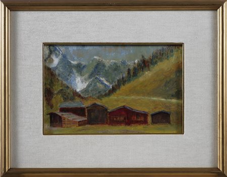 CIOCCA CARLO (1902 - 1984) Paesaggio di Macugnaga. 1978. Olio su cartone. Cm...