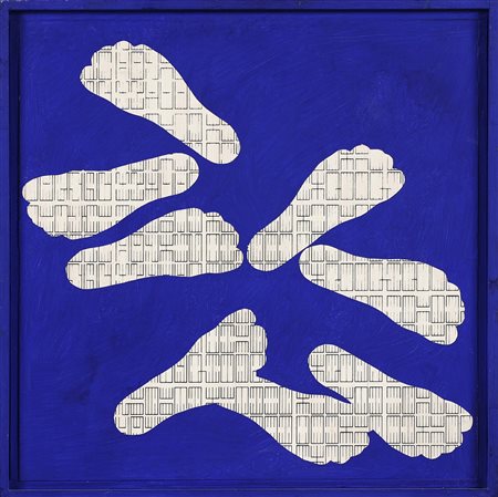 JANNINI ERNESTO (n. 1950) Impronte. 1997. Acrilico su legno serigrafato. Cm...