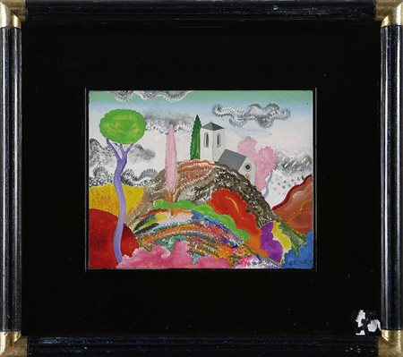 ALINARI LUCA (n. 1943) Senza titolo. Olio su tavola. Cm 24,50 x 19,50. Firma...