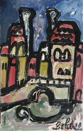 BOLDRINI GUSTAVO (1927 - 1987) Senza titolo. Olio su tela . Cm 50,00 x 80,00....