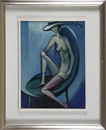 BUI ANTONIO Senza titolo. 1989. Olio su tela . Cm 30,00 x 40,00. Al reto...