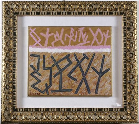 LICATA RICCARDO (n. 1929) Senza titolo. 2008. Olio su tela . Cm 46,00 x...