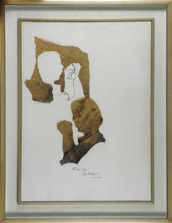 BELLANDI GIORGIO (1930 - 1976) Senza titolo. 1971. Collage su tela. Cm 65,00...