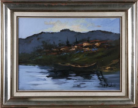 BERTULLI FRANCO (1932 - 1998) Lago di Garda. 1970. Olio su tela . Cm 70,00 x...