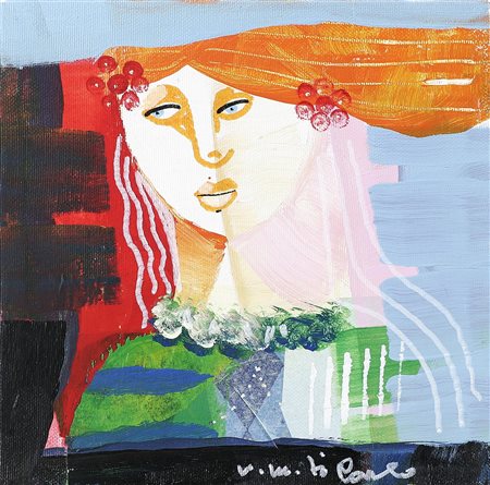 DI CARLO VITTORIO MARIA (n. 1937) Figura. Olio e collage su tela. Cm 20,00 x...