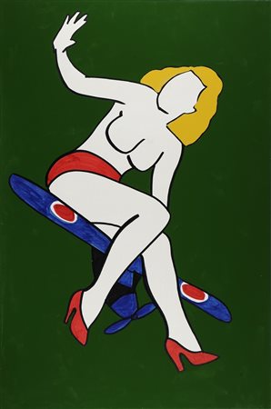 LODOLA MARCO (n. 1955) Senza titolo. Tecnica mista e smalti su tela. Cm 80,00...