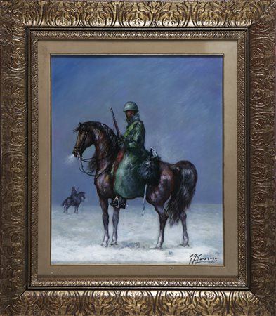 FRANCESCO GONZAGA (1921-2007) GIOVAN La sentinella del Savoia, fronte russo...