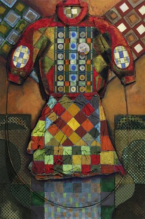 CECCOBELLI BRUNO (n. 1952) Gioco in Cosma. Tecnica mista su tela. Cm 70,00 x...