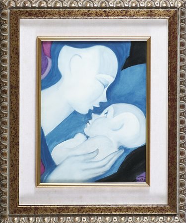 PIVETTA OSVALDO (1922 - 1993) Amore puro. Olio su tela . Cm 30,00 x 40,00....