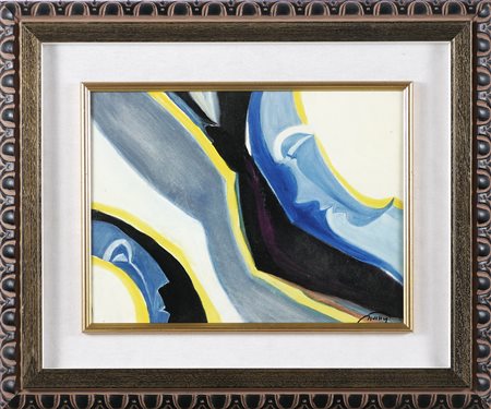 PIVETTA OSVALDO (1922 - 1993) Nello spazio. Olio su tela . Cm 40,00 x 30,00....