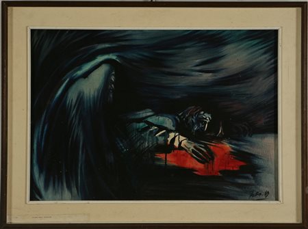 BIX Dai racconti di Anton Checkov. 1969. Olio su tela . Cm 50,00 x 68,00....