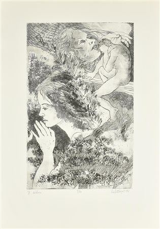 Lia Laterza IL DUBBIO incisione su carta, battuta cm 50x32, su foglio cm...