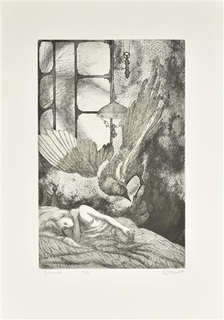 Lia Laterza FURTIVAMENTE incisione su carta, battuta cm 50x32, su foglio cm...