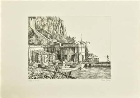 Rudi Gorog I.TREMITI incisione su carta Fabriano, battuta cm 30x39, su foglio...