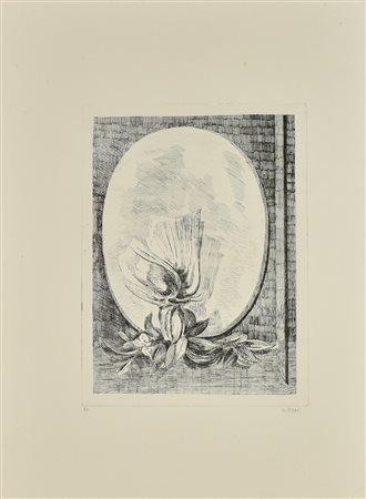 Otello Cirri NATURA MORTA acquaforte, mm 397x290, su foglio cm 70,5x50,5; es. PA