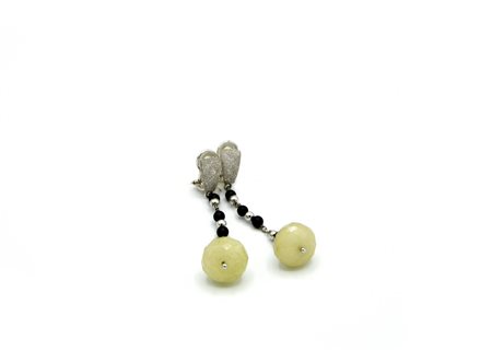 ORECCHINI IN ORO BIANCO 18KT CON PENDENTI clips in oro bianco 18kt satinato,...