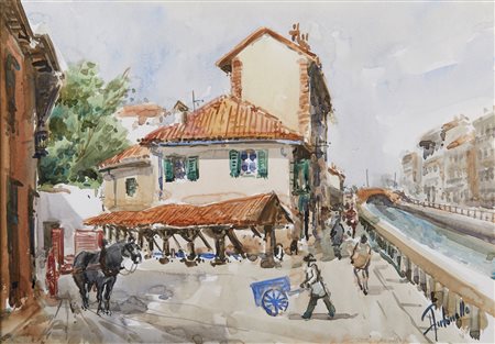 ZECCA ANTONELLO (n. 1944) - Milano, Vicolo Lavandai.