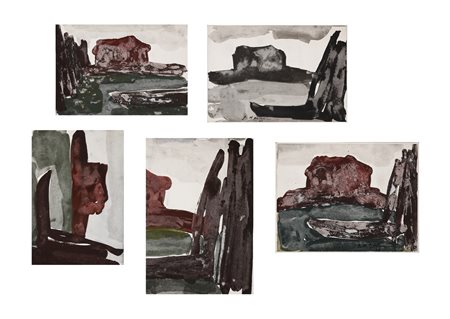 D'AGOSTINO GIOVANNI (1932 - 2000) - Lotto composto da n.5 fogli. Senza titolo.