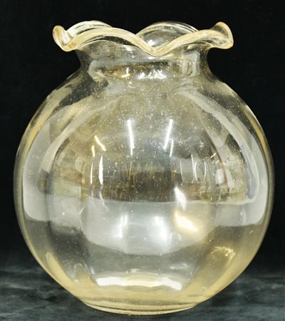 VASO IN VETRO vaso in vetro soffiato a forma di globo h 20 cm, d 22 cm