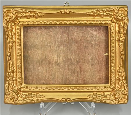 CORNICE cornice in gesso dorato 19x24 cm, luce 11,5x16,5 cm