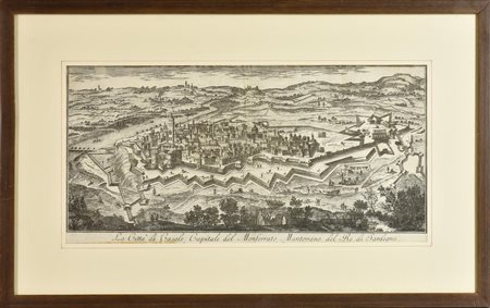 CITTA' DI CASALE MONFERRATO incisione su carta, battuta cm 18x37, su foglio...
