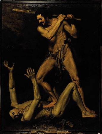 FILIPPO VITALE (1585 CA.-1650) Caino e Abele Olio su tela, 217x164 cm....